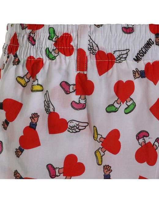 Moschino Red Graphic-Printed Shorts for men