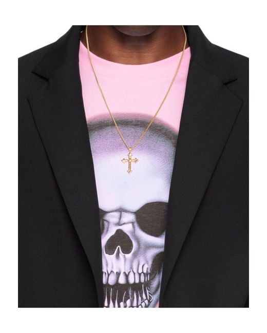 Emanuele Bicocchi White Cross-Pendant Necklace for men