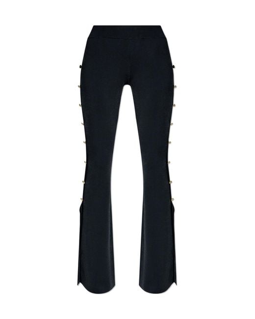 Versace Jeans Blue Couture Button-Detail Flare Pants