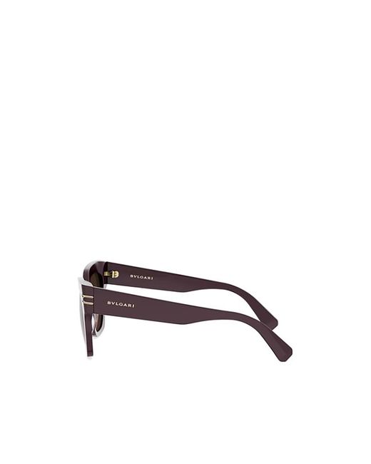 BVLGARI Gray B.zero1 Geometric Frame Sunglasses