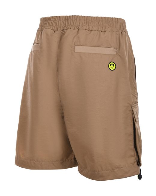 Barrow Brown Cargo Drawstring Shorts for men