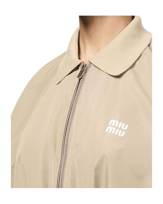 Miu Miu Natural Lapel Short-Sleeved Dress