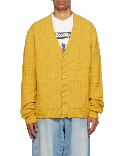 Ambush Yellow Monogram Knit Cardigan for men