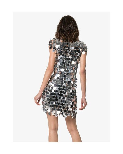 Rabanne Gray Sequinned Mini Dress