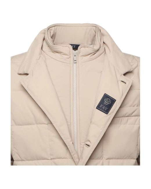 Fay Natural Quilted Zip-Closure Coat for men