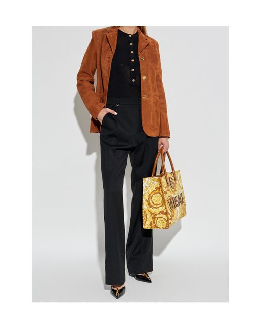 Versace Brown Single-Breasted Tailored Blazer