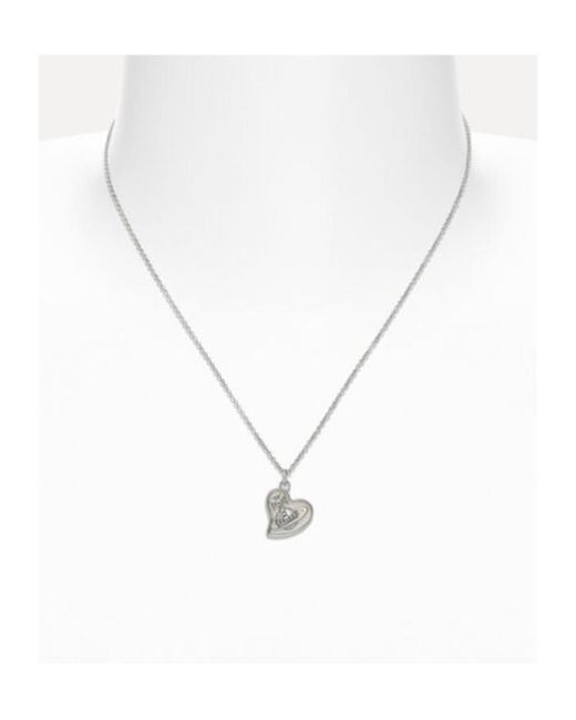Vivienne Westwood Metallic Heart Orb Pendant Necklace