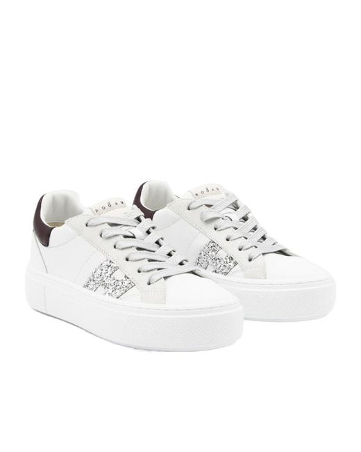Hogan White Crosswind Lace-Up Sneakers