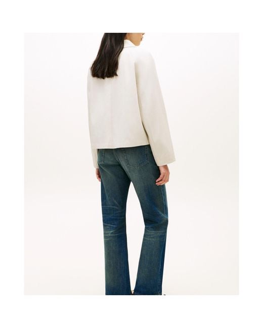 Tommy Hilfiger White Solid Color Versatile Casual Jacket