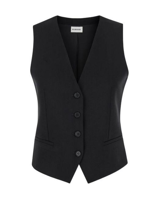 P.A.R.O.S.H. Black Vest With Button Closure