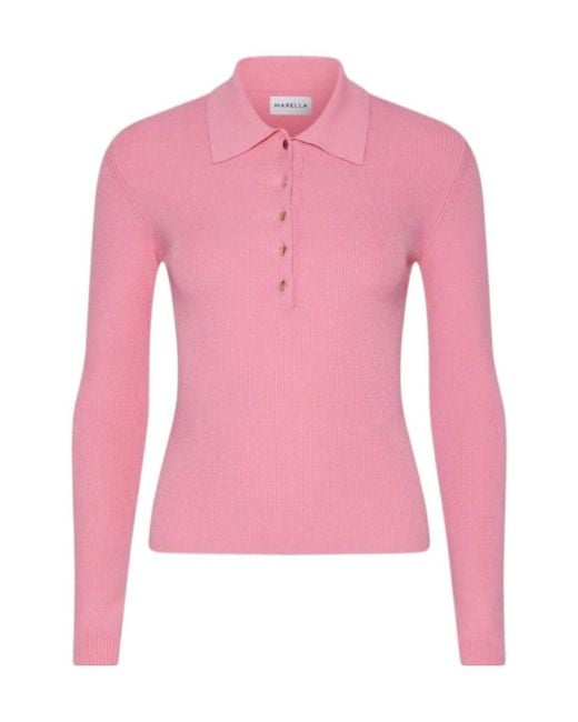 Marella Pink Knitted Polo Shirt