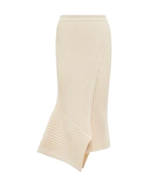 Stella McCartney Natural Ribbed-Knit Midi Skirt