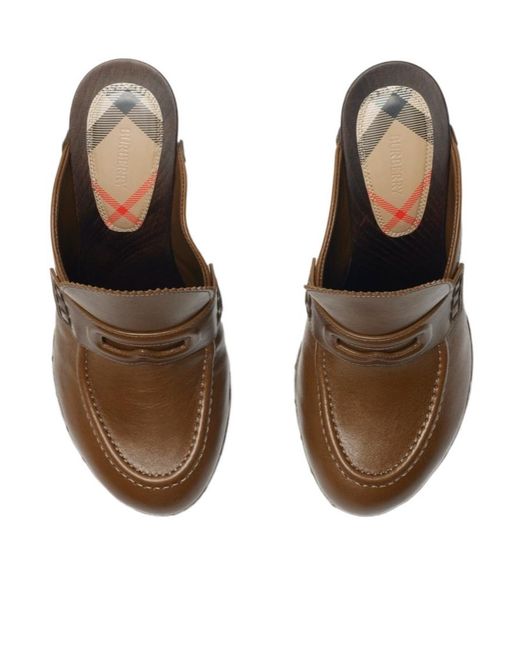 Burberry Brown Potter Stud Embellished Slip-On Mules