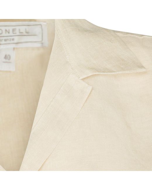 Antonelli Natural Frayed Hem Short Sleeve Top