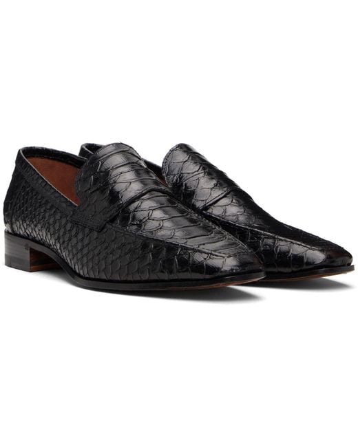 Paris Texas Black Embossed Slip-On Flats