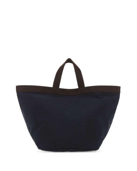 Herve Chapelier Blue Stitched Design Handbag