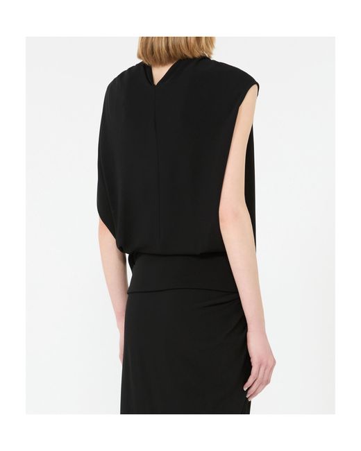 Sportmax Black Lacuna Ring-Embellishment Top