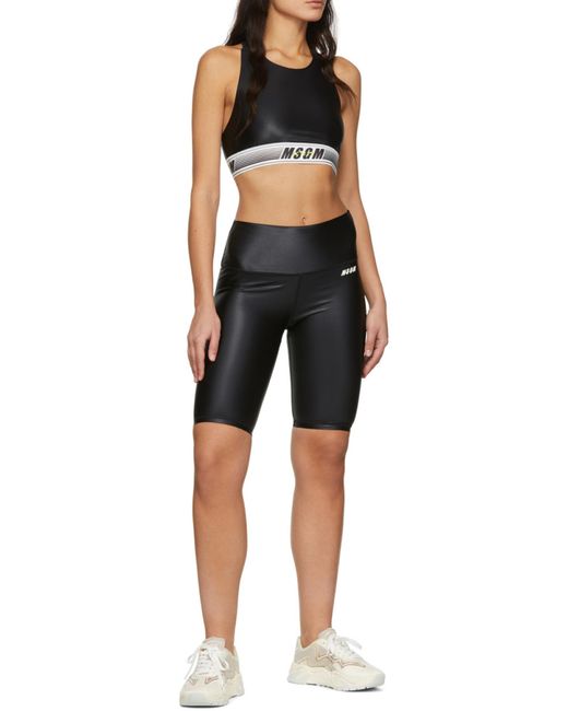 MSGM Black Logo Band Sport Top