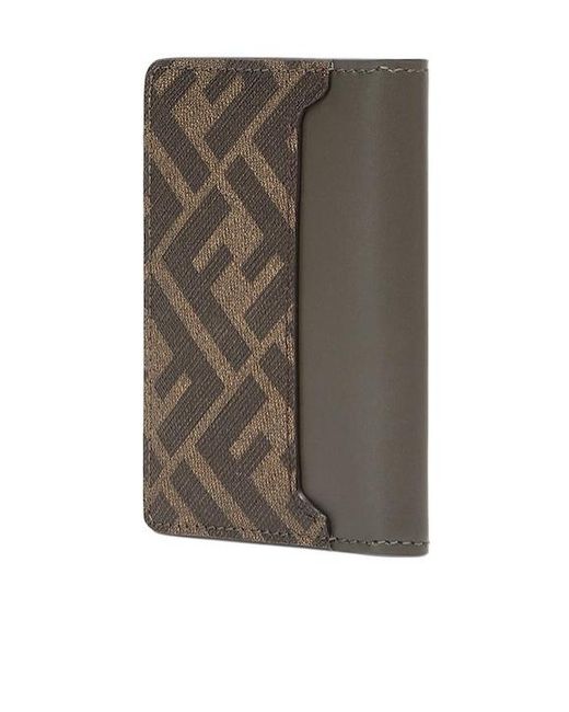 Fendi Gray Ff Squared Card Holder for men
