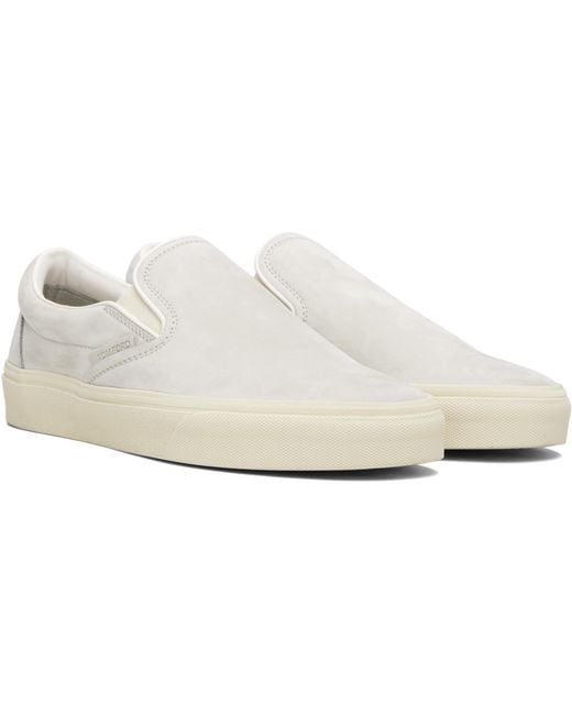 Tom Ford White Suede Sneakers for men