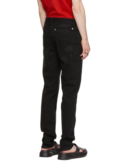 Givenchy Black Destroyed Slim Fit Jeans for men