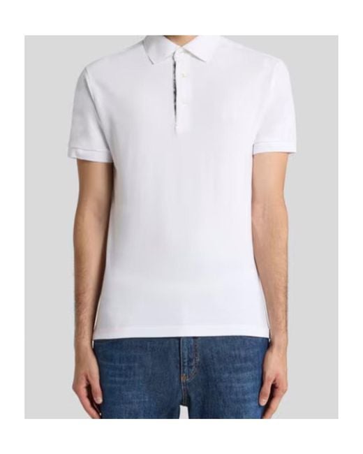 Etro White Pegaso Embroidered Polo Shirt for men