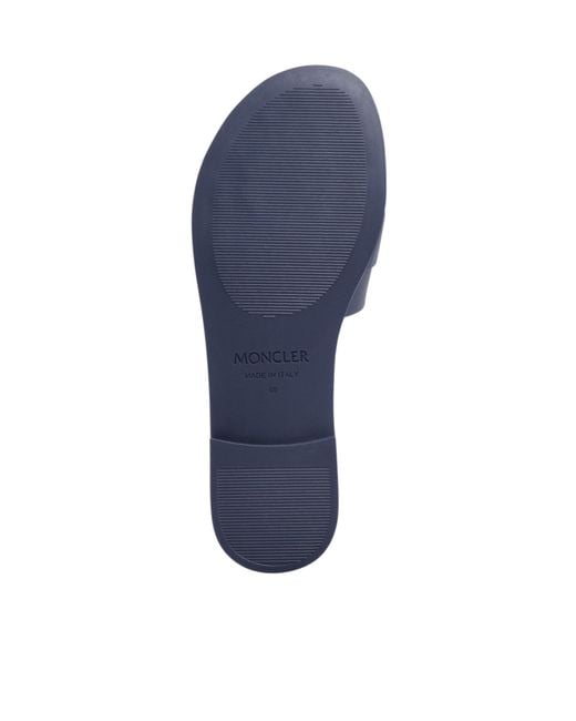 Moncler Blue Patterned Slip-On Slides