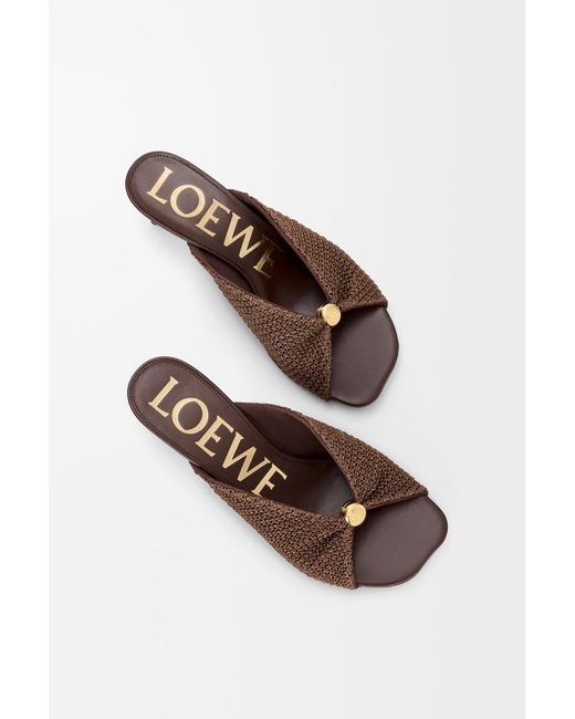 Loewe Brown Raffia-Effect Sandals
