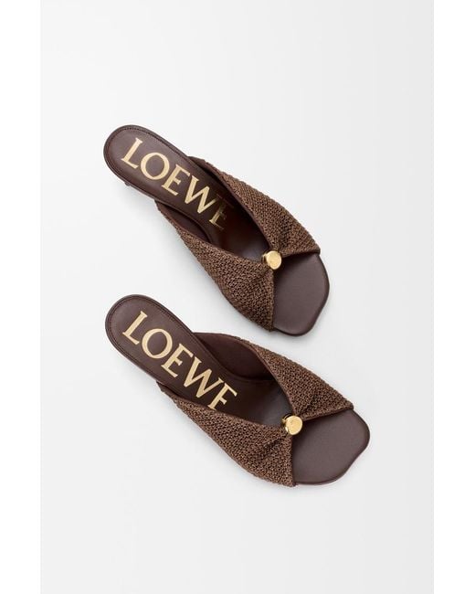 Loewe Brown Raffia-Effect Sandals