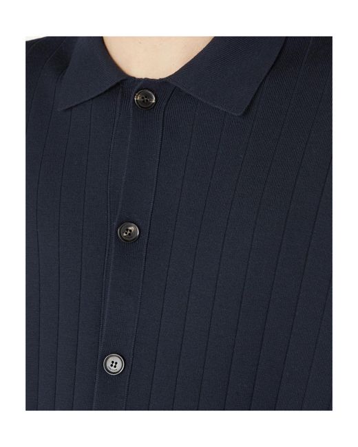 Loro Piana Blue Long-Sleeved Knitted Cardigan for men
