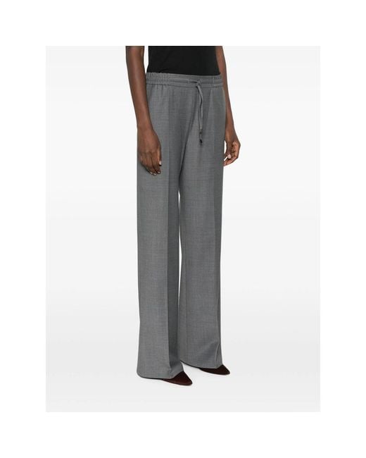 Berwich Gray Elastic-Waist Casual Trousers