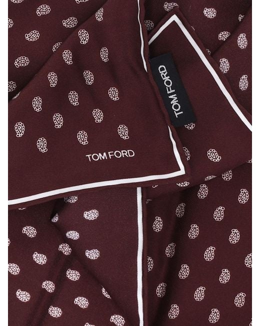 Tom Ford Red Polka Dot Square Scarf for men
