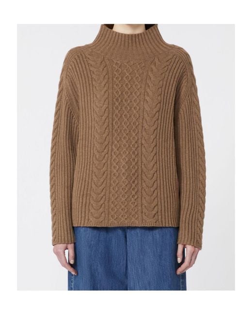 Max Mara Brown Wool-Cashmere Sweater