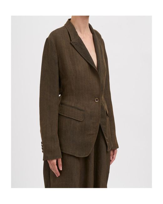Uma Wang Brown Single-Breasted Suit Jacket