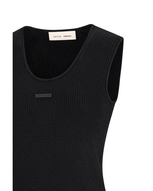 Fear Of God Black Logo Patch Ribbed Tank