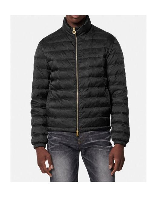 Versace Black Stand Up Collar Down Jacket for men