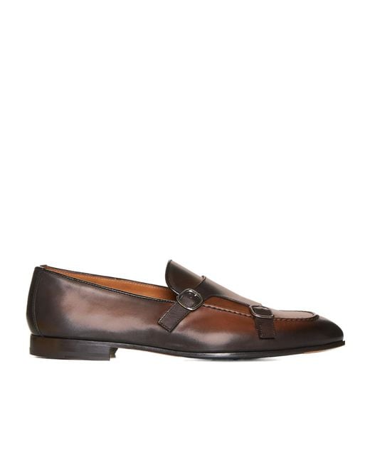 Doucal's Men's Brown Double-Buckle Loafers