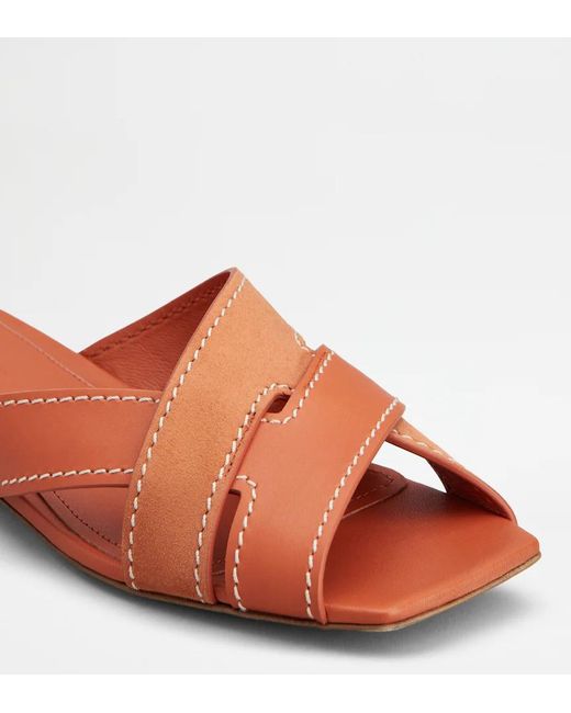 Tod's Brown Crossed-Strap Sandals