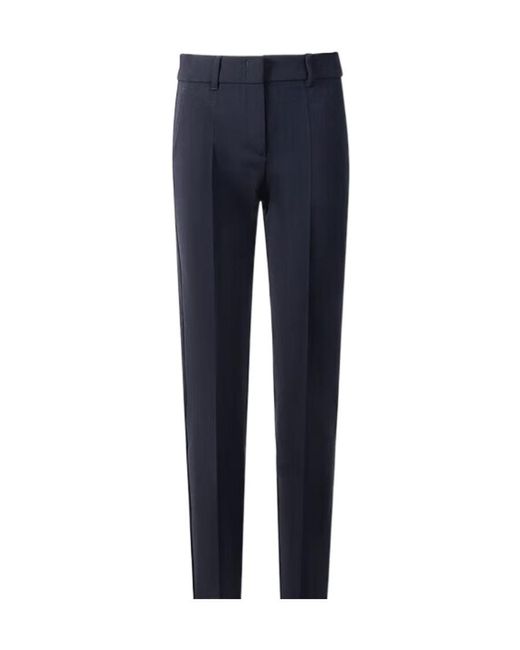Emporio Armani Blue Pleated Straight Casual Pants