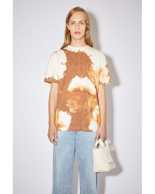 Acne White Round-Necked T-Shirt for men