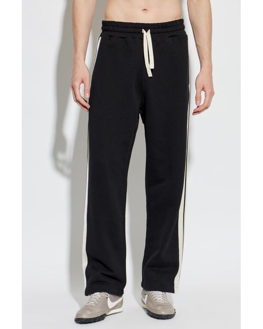 Palm Angels Black Wide Leg Sweatpants for men