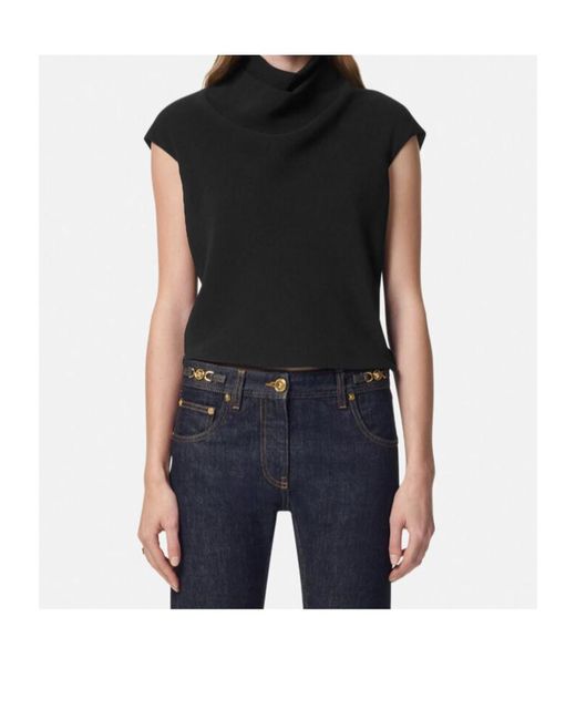 Versace Black Zip-Fastening Top