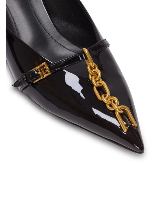 Balmain Multicolor Sync Patent Leather Mules With Pointed Toe