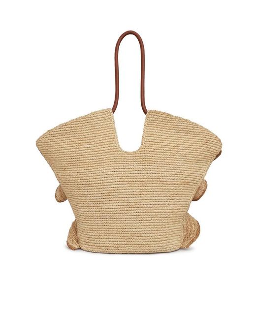 Zimmermann Natural Goldentime Medium Ruffle Tote