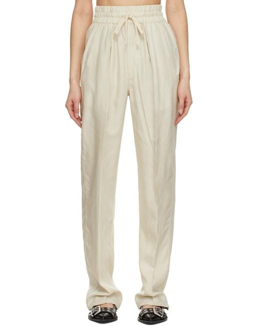 Isabel Marant White Drawstring-Waist Cotton Track Pants