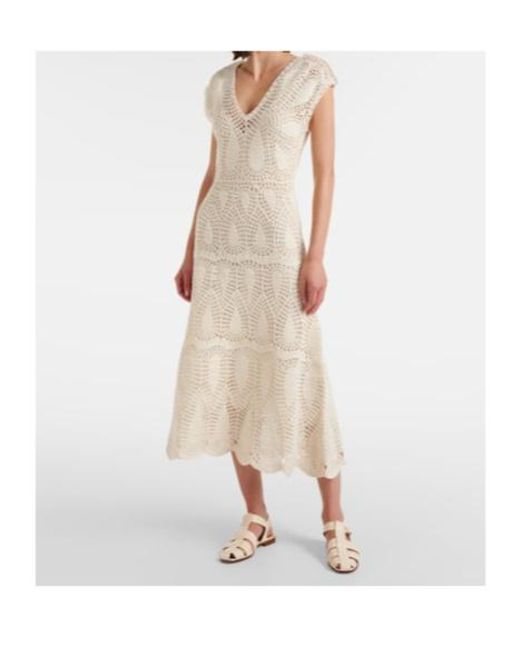 Gabriela Hearst White Waldman Crochet Wool And Cashmere Maxi Dress