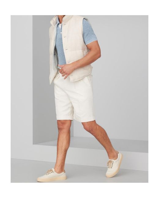 Brunello Cucinelli White High-Neck Button-Up Gilet for men