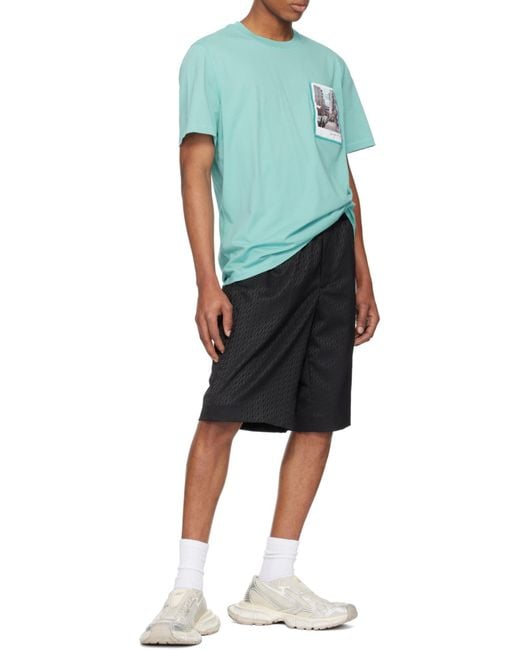 Helmut Lang Black Logo-Jacquard Shorts for men