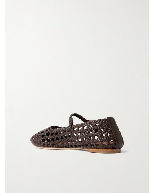 Staud Brown Nell Woven Ballet Flats