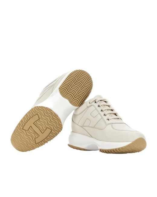 Hogan White Interactive Logo Embossed Sneakers